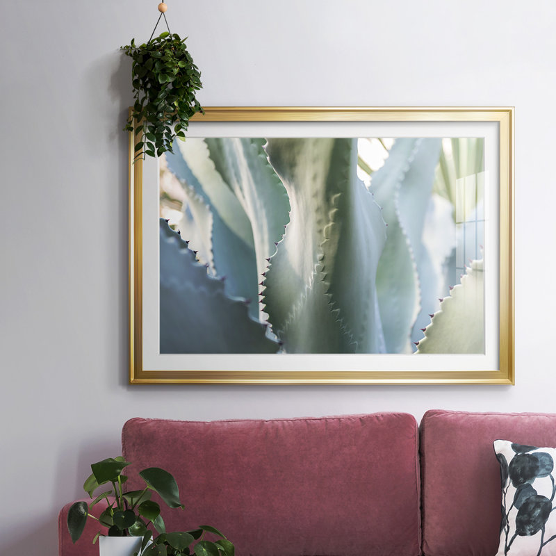 Blue Agave II, impression sur papier encadrée, H 30 po x l 44 po x P 1,5 po, Or