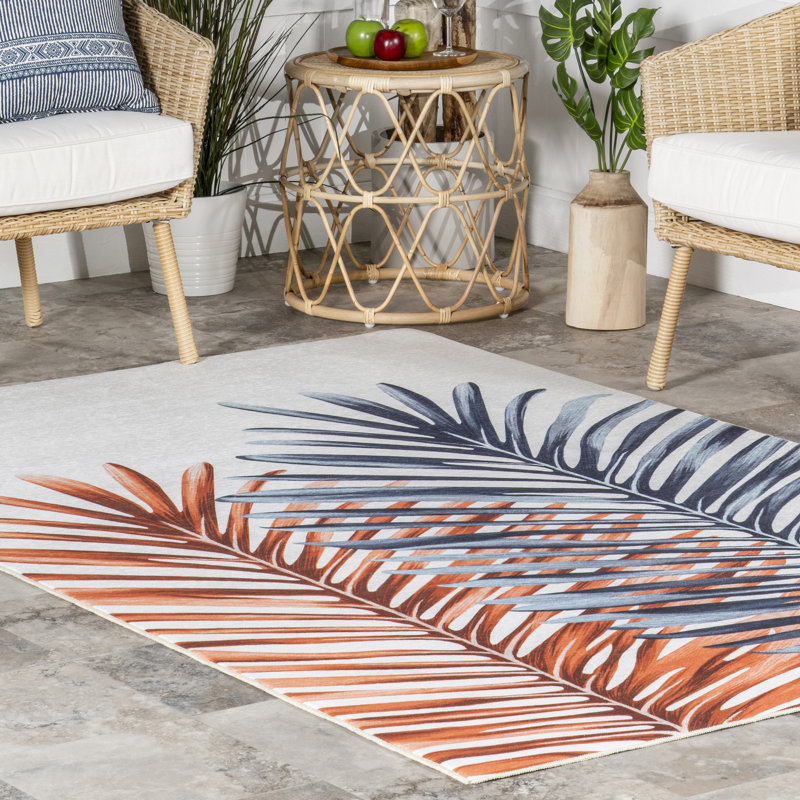 Tapis intérieur / extérieur lavable à la machine Auri, Rectangle de 5 pi x 8 pi