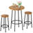 3 Piece Round Bar Table Set, Counter Height Dining Table Set For Farmhouse Restaurant Cafe, Kitchen