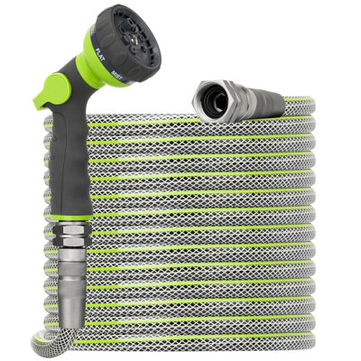 Flexible Garden Hose 100 FT - Heavy Duty Non-Expandable 100FT Outdoor Water Hose Pipe, 1/2"" X 100Feet, 3/4"" Solid Swivel Fittings, 100 Feet, Kink And -  FEIYAN, SGB0CRHCSR7H