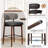 Set of 4 Bar Stools with Backs - 26 Inch Counter Height Kitchen Stools with Wood Legs, Modern Upholstered Chairs for Kitchen Island & Dining, Gray-637298283-637298281