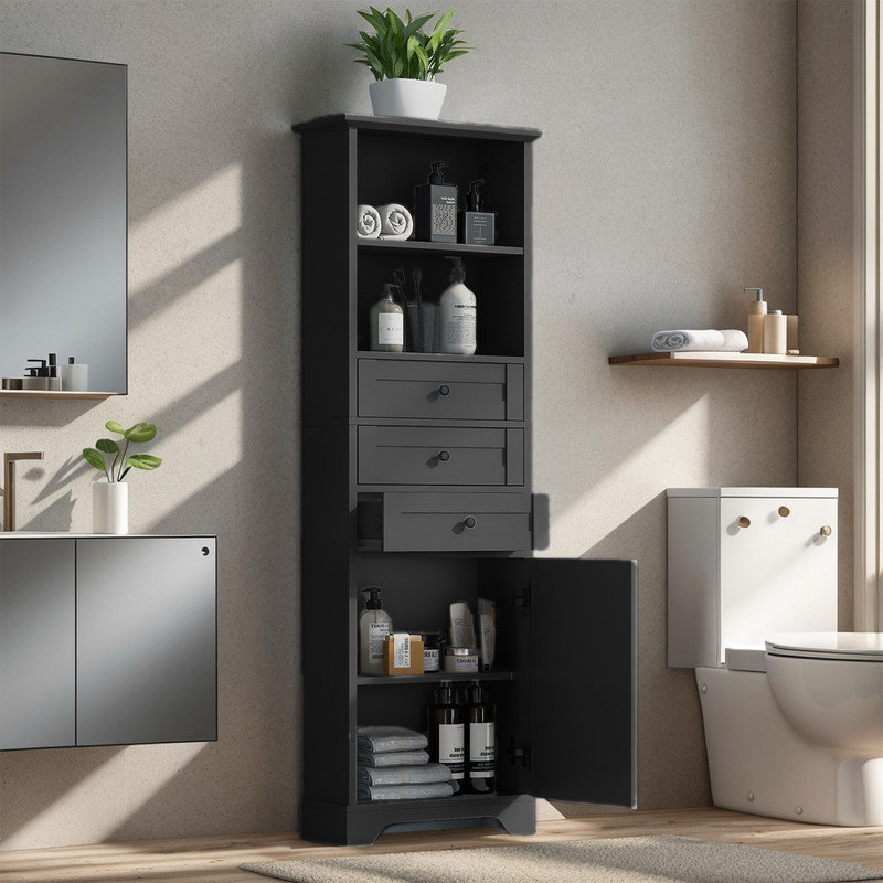 Armoire de salle de bain Julean, Noir