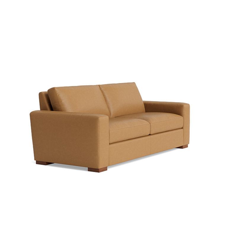 Couch Potato Leather Sofa (85"), Leather - Butterscotch