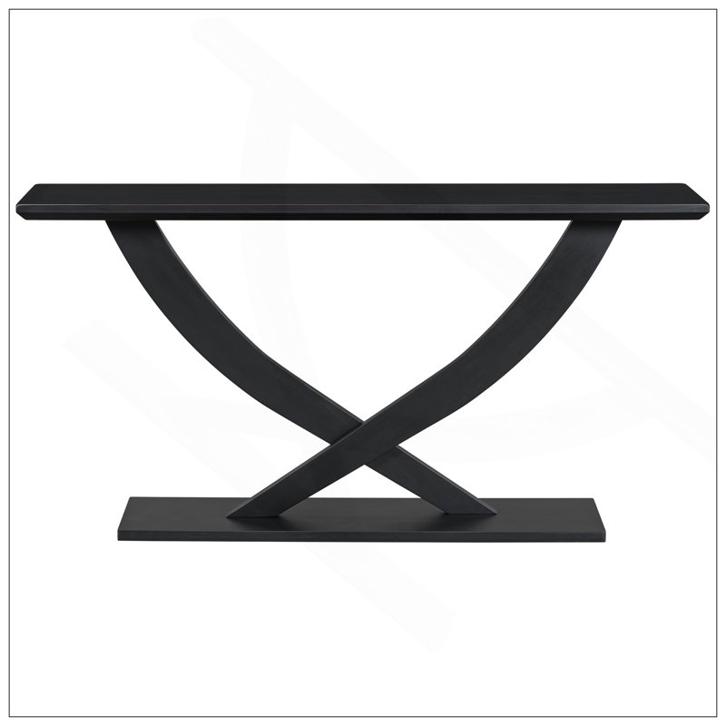 Mirod 57'' Modern Rustic Console Table With Cross-Leg Design,Sturdy Construction And Ample Surface Space,Perfect For Living Room Or Bedroom