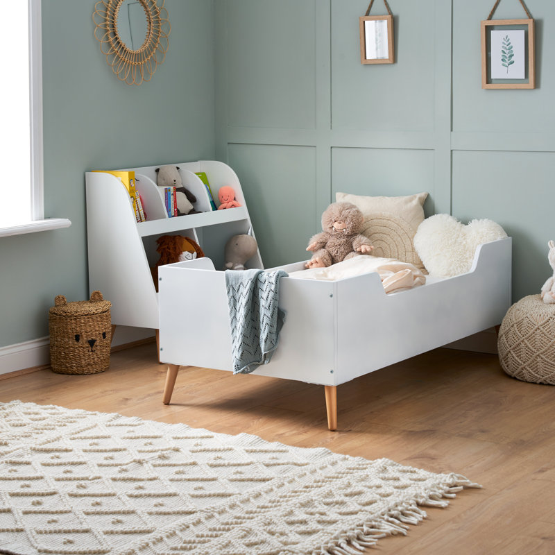 Maya Single Bed - White with Natural, Single (3')
