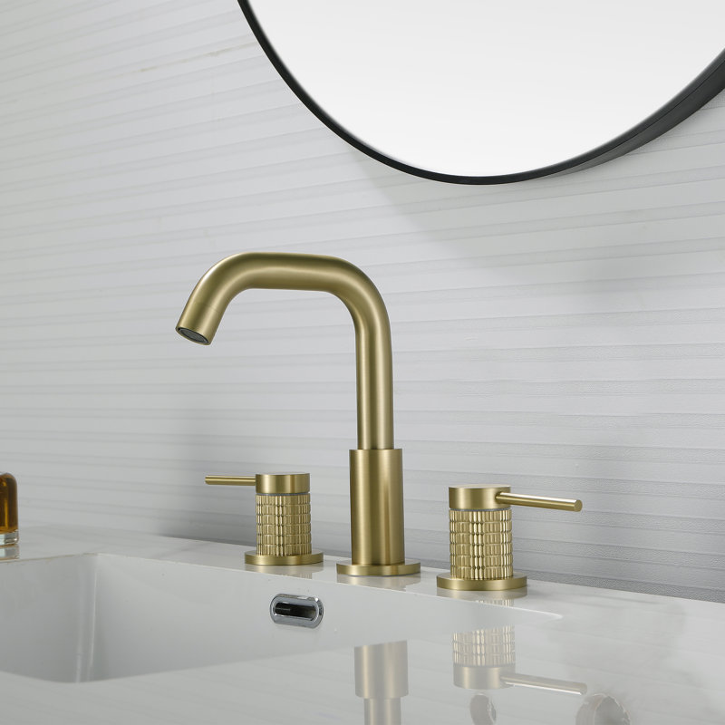 Robinet de salle de bain espacé en laiton massif 8 "avec assemblage Darin, Or brossé