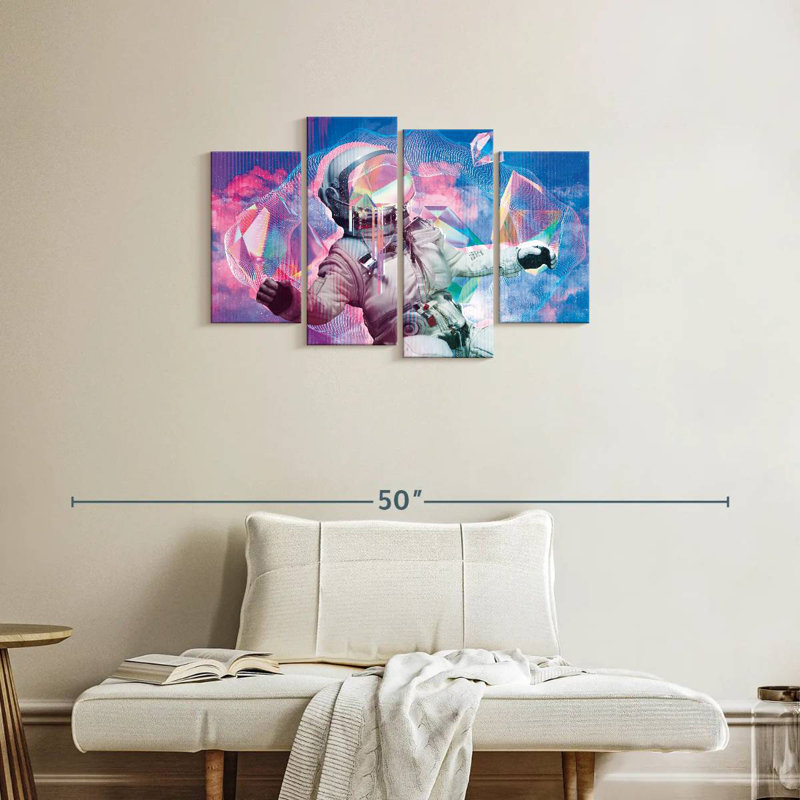 Oberle Retro Floating Astronaut, 22" H x 36" W