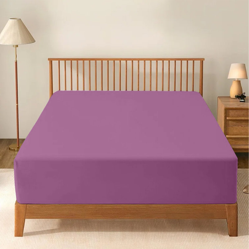 Soft & Breathable Microfiber Extra Deep Fitted Sheet, Super King (6'), Purple