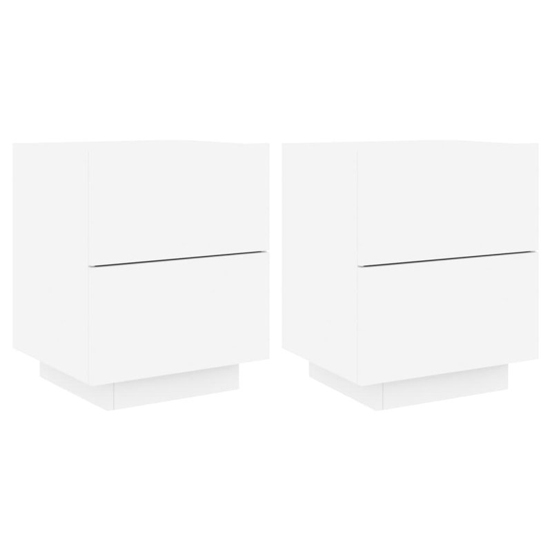 Briah 45cm W Engineered Wood Bedside Table, White, Individual