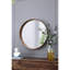 Miroir en bois de pin de 31,5 po pour la salle de bain et le salon, miroir visuel attrayant