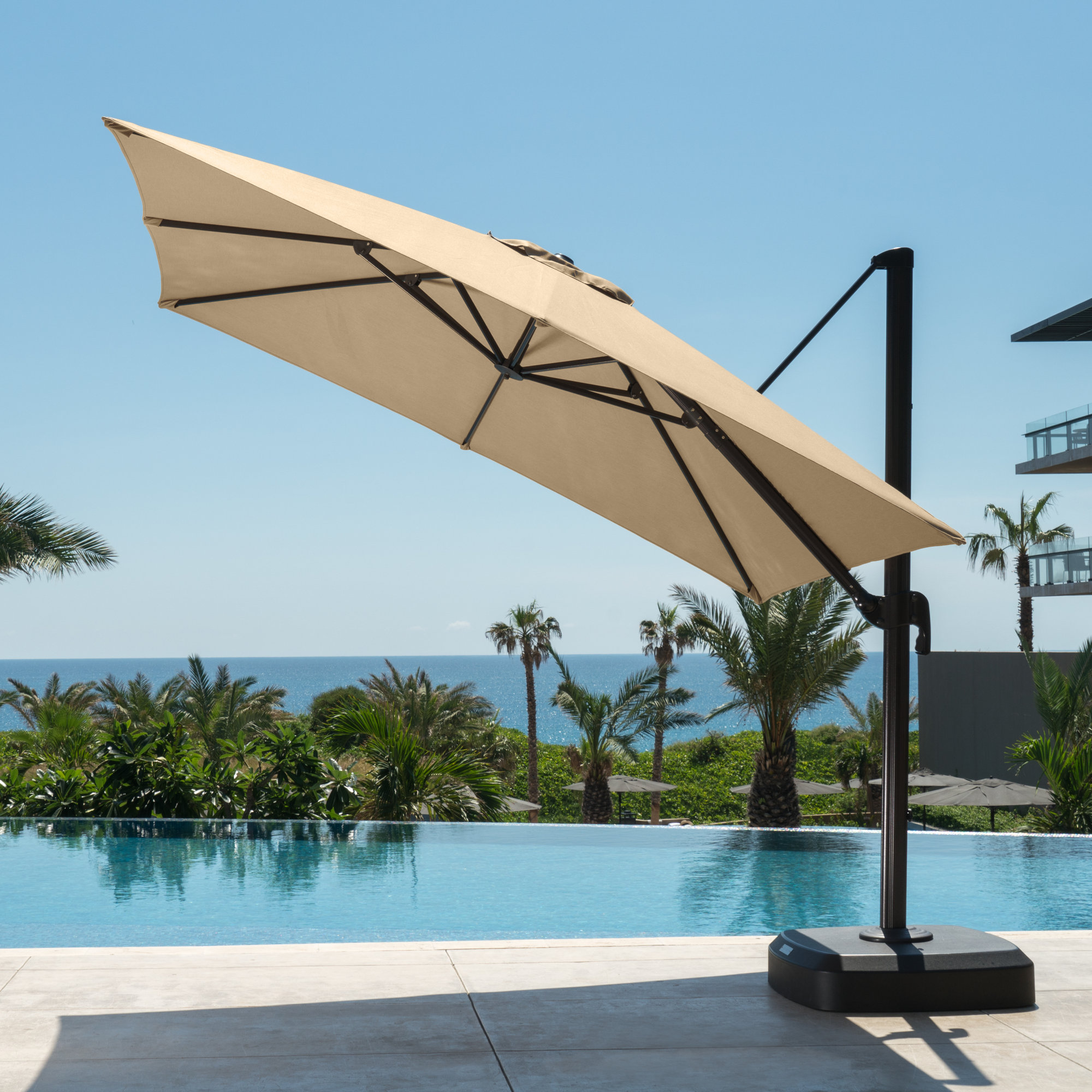 Tredyn 120'' Sunbrella® Cantilever Outdoor Umbrella, Beige