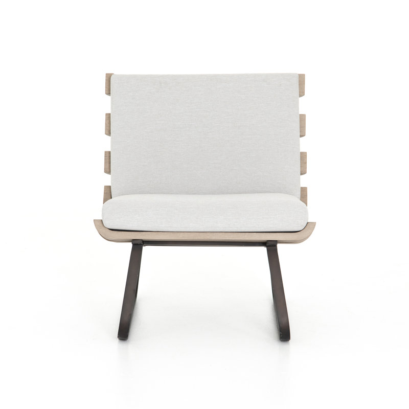 Dimitri Outdoor Armless Lounge Chair, Stone Gray
