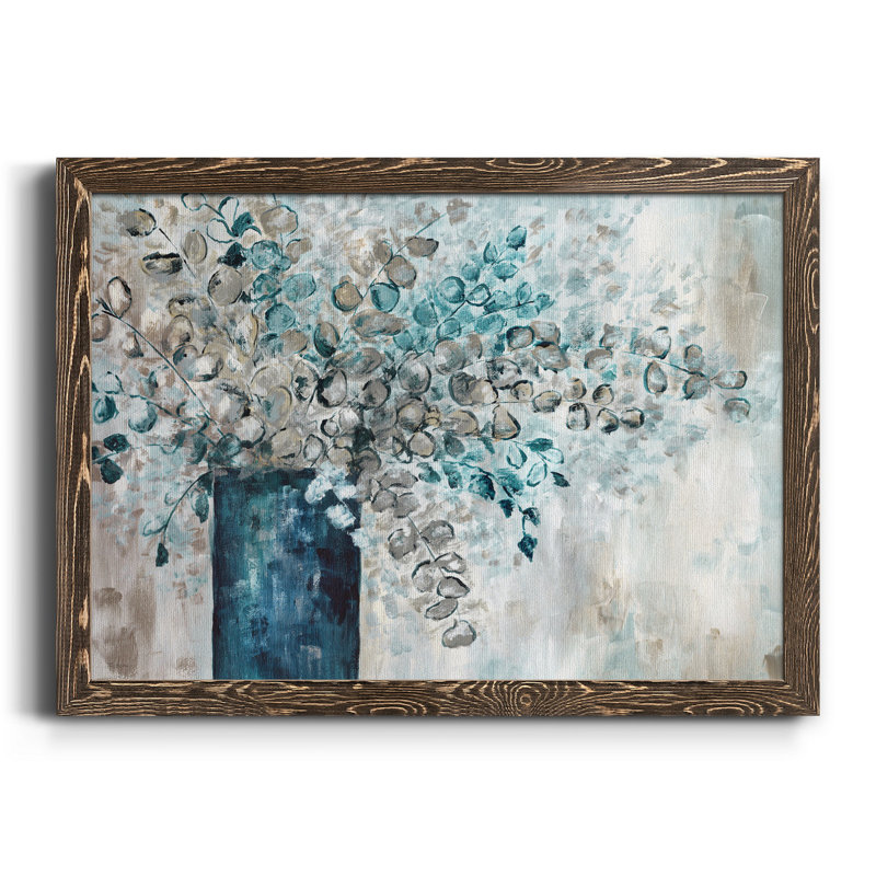 " Eucalyptus " Painting Print, 37.5" H x 27.5" W x 1.5" D, Walnut