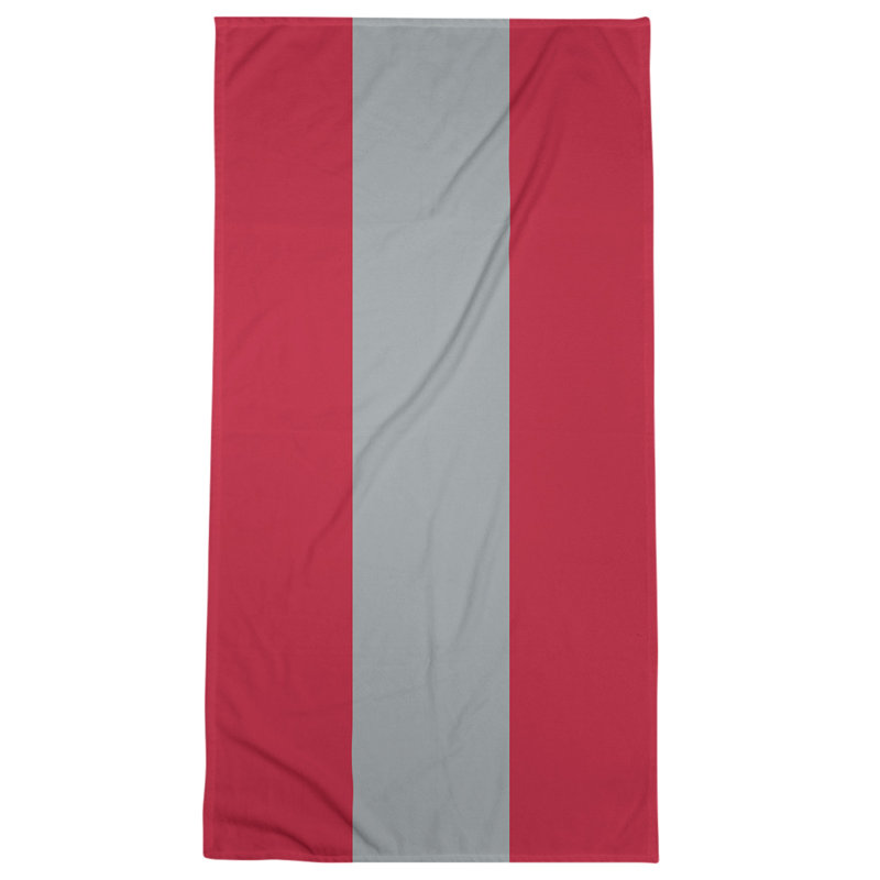 Cotton Blend Beach Towel, Dark Red/Gray