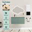 Meuble-lavabo moderne 36 po avec armoire latérale / blanc, contemporain, tablette de contreplaqué, finition