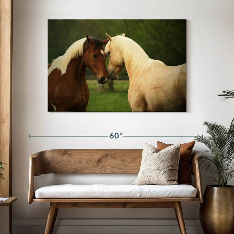 Brampt Horses Nuzzling, 32" H x 48" W