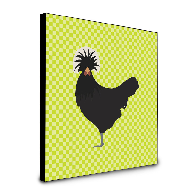 Panneau mural d’art à poulets polonais Shareena, Vert