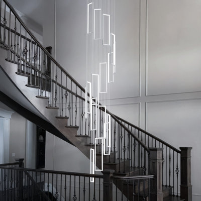 Luminaire suspendu moderne à hauteur réglable avec lustre moderne minimaliste pour escalier, salon