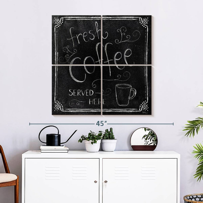 Plaque murale Kema Fresh Coffee Served Here, H 32 po x l 32 po
