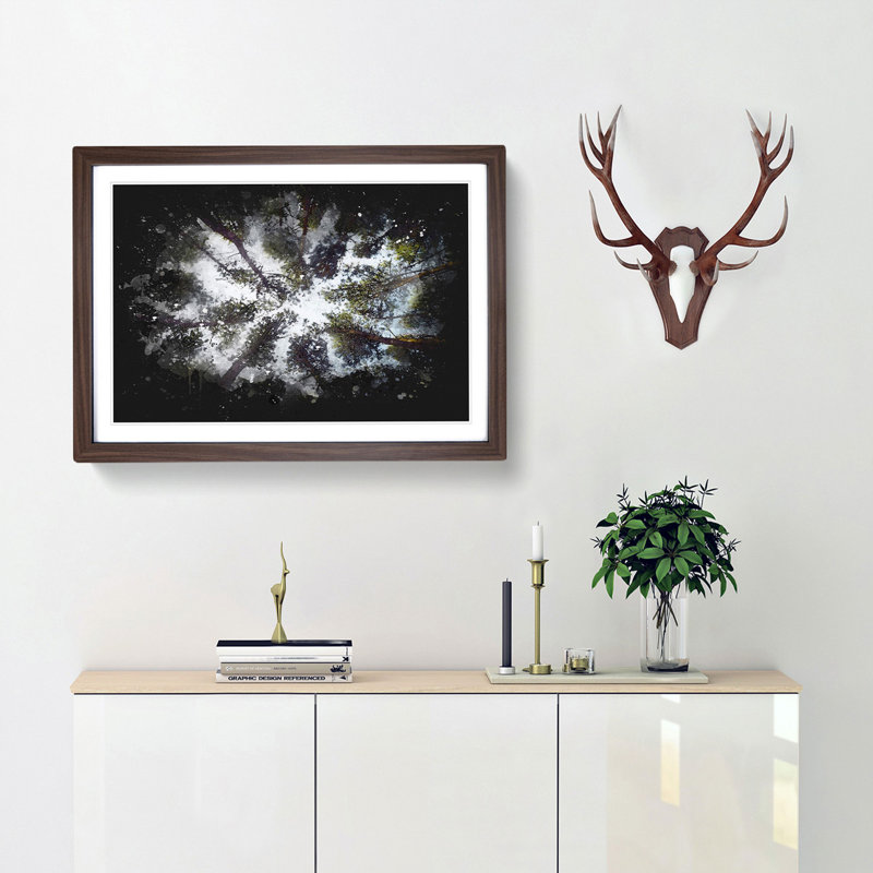 Tree Tops - Single Picture Frame Print on MDF, Walnut Framed, 33cm H x 45cm W x 2cm D