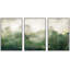 " Forest Green Watercolor Pastel Landscape Shape Abstract Illustration Modern Art Minimal " 3 - Pieces-98697515-98697518