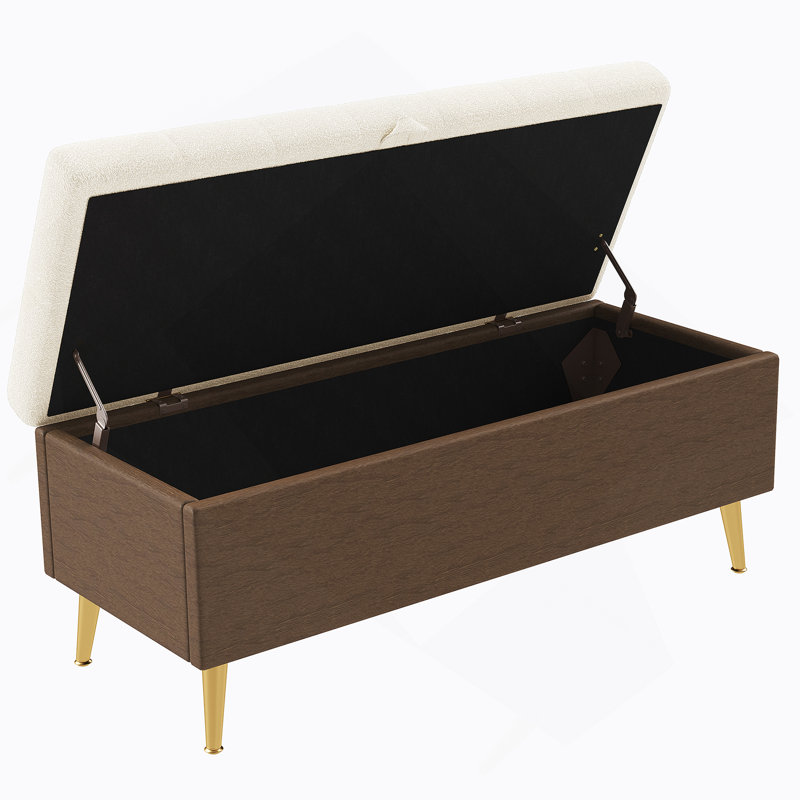 Banc de rangement avec repose-pieds Modern Modern, Beige