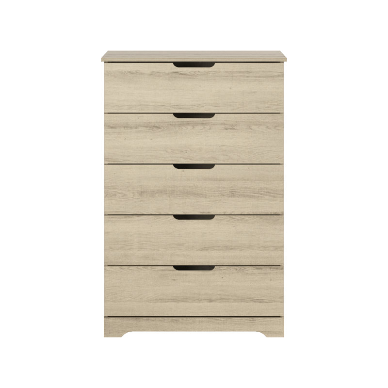 Commode 5 tiroirs l 31,5 po Aroob, Chêne d'Oslo