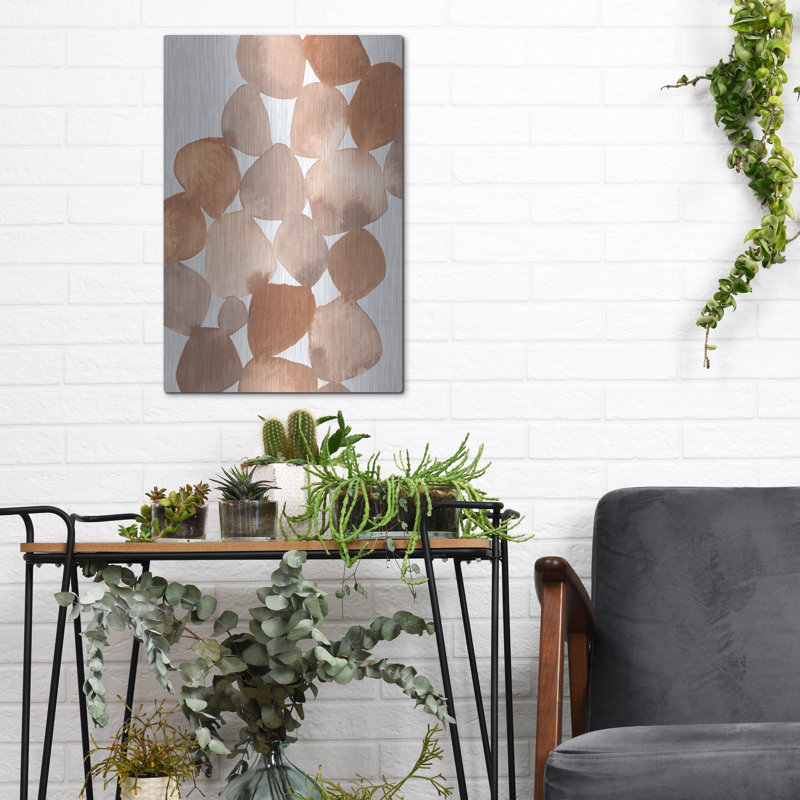 Art mural en métal Ebern Designs «Boho Beautiful 1 Brown» par Moira Hershey, H 16 po x l 12 po