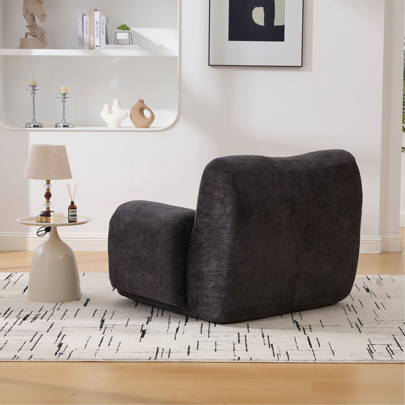Fauteuil d'appoint large et surdimensionné rembourré, Noir