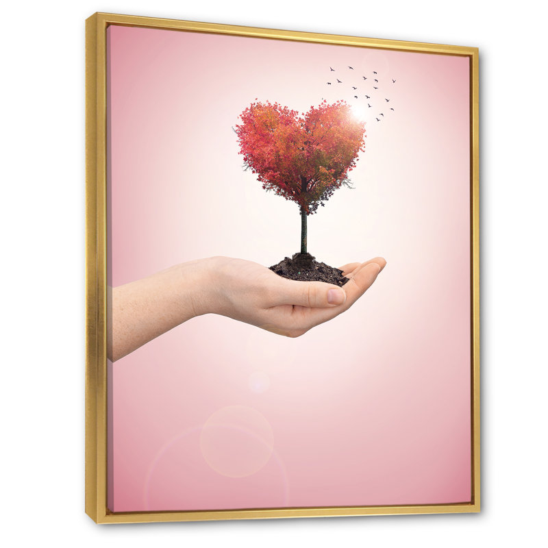 «Hold the Tree of Live», reproduction d'art sur toile moderne, H 44 po x l 34 po x P 1,5 po, Toile avec cadre flottant or
