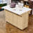 Rolling Kitchen Island Cart with 2 Drop Leaves, Power Outlet, 4 Fluted Doors and Spice Rack-1185910304
