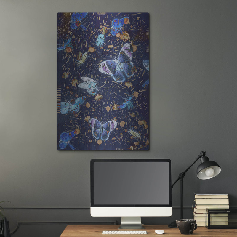  «Confetti with Butterflies 2» par Lori Arbel, art mural en métal, 24 po x 36 po, H 36 po x l 24 po