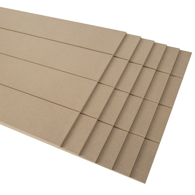 6Pcs V Grooved MDF Wall Panels Paintable 400mm X 1200mm X 6mm DIY Material