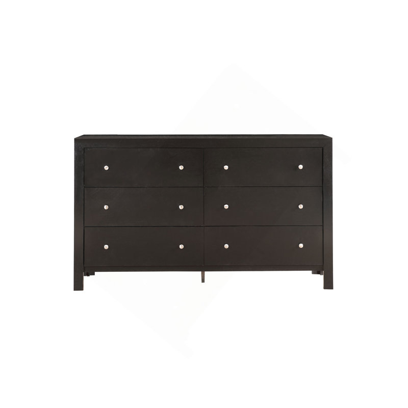 Commode 6 tiroirs avec boutons ronds