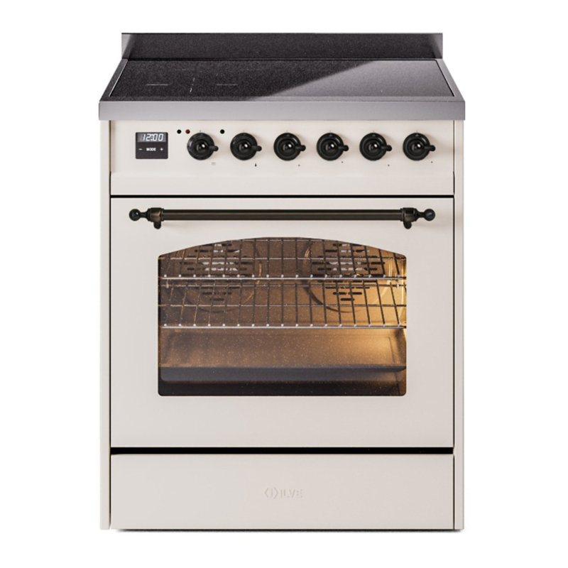ILVE Nostalgie II 30 in Induction Range, Antique White/Bronze