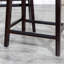 Tabouret de comptoir 24 po, finition espresso, siège en cuir noir-1757884922-1757884920