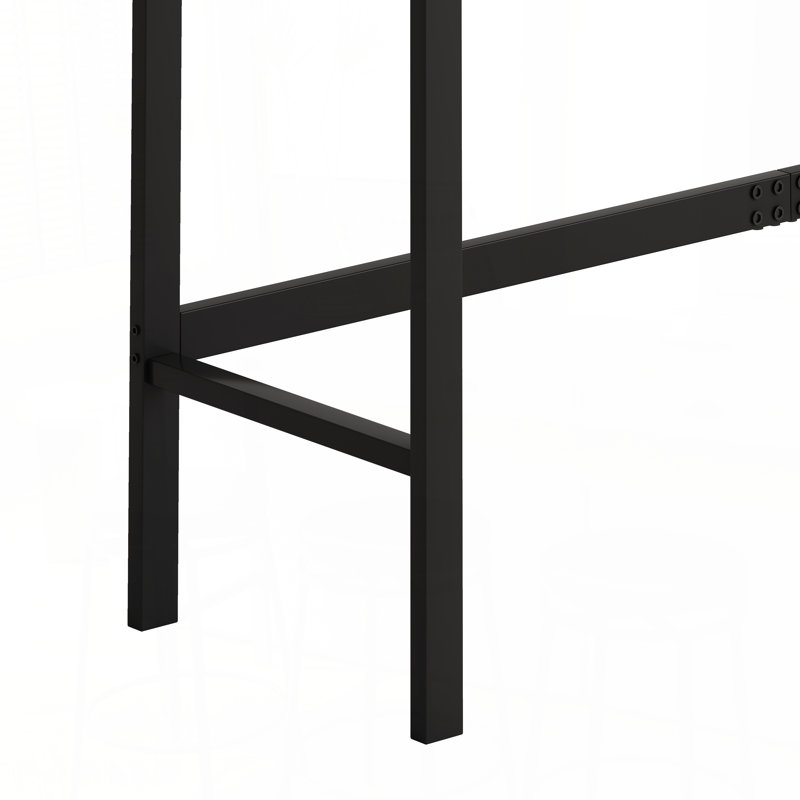 Ensemble de table de salle à manger à hauteur de comptoir avec 3 tabourets, Gris / Noir