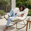  Chaise berçante surdimensionnée Papasan pour l'intérieur et l'extérieur avec coussin, chaise berçante pour balcon et cour arrière