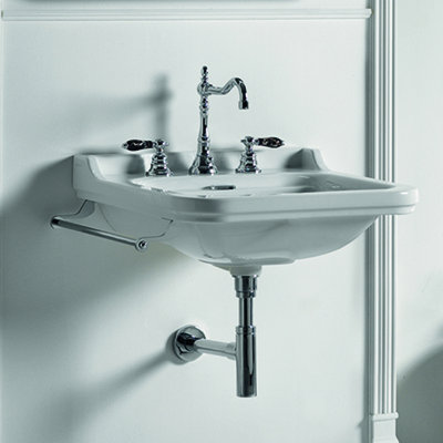 WS Bath Collections Waldorf 21.7'' Glossy White Ceramic Rectangular Bathroom Sink with Overflow