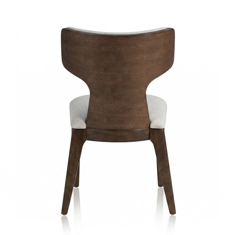 Philip Curved Wood Backrest Side Chair, Brown