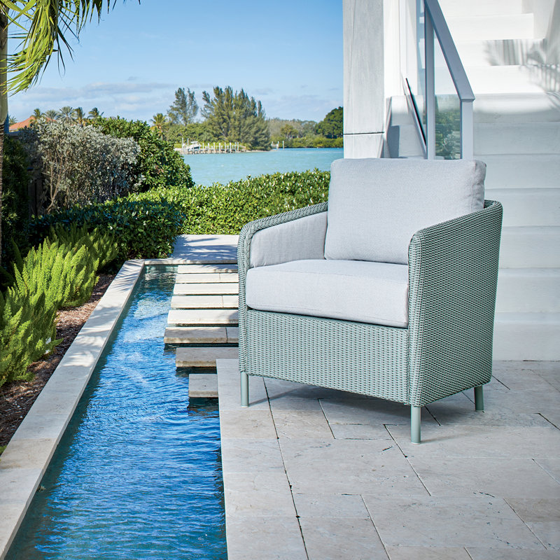 Visions Outdoor Lounge Chair, Sailcloth Sailor, Pewter