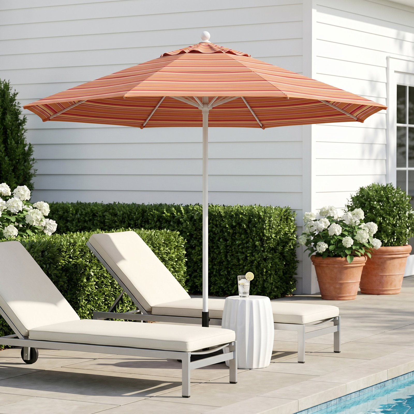 Kalona 11' Sunbrella® Market Umbrella, Dolce Mango Stripe Sunbrella®