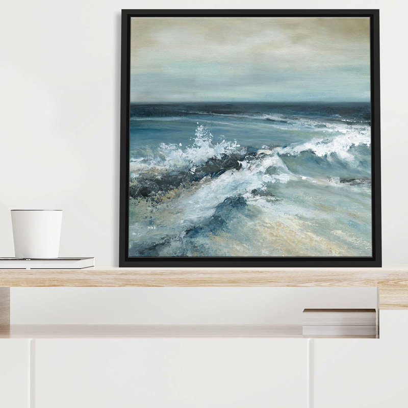Converging Waves par Carol Robinson - Peinture, L 27,5 po x H 27,5 po, Toile noire