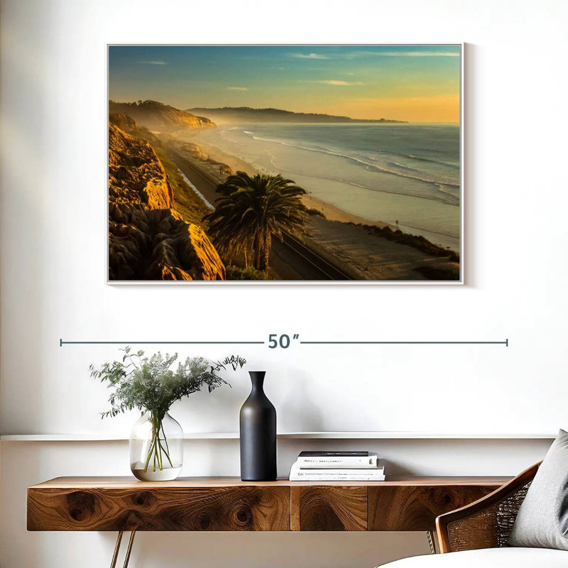 Coucher de soleil Torrey, Cadre flottant blanc, 40 po x 27 po