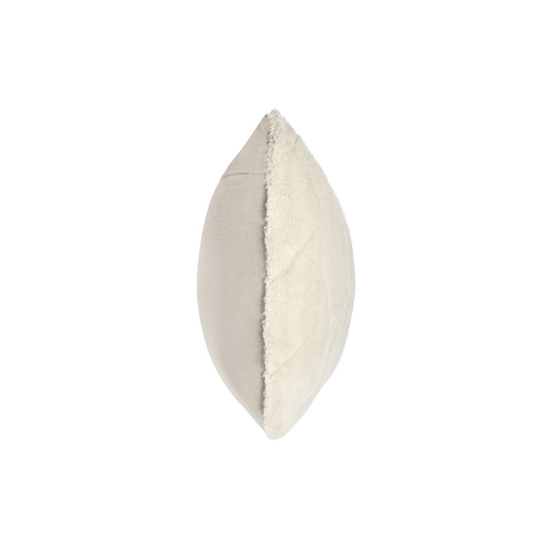 Mercer 22" Wool Blend Fabric Ivory Throw Pillow, Rectangular