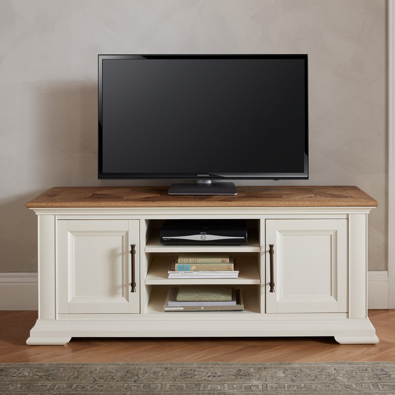 Abdulkadir Two Tone Media Unit, White/Oak