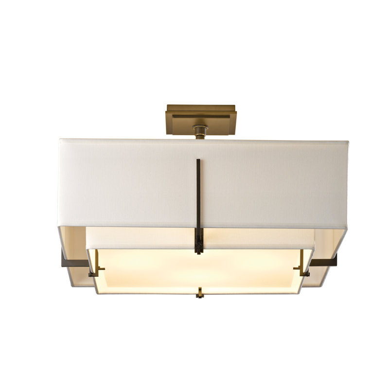 Exos 4 - Light 20.6" Semi Flush Mount, Natural Anna, Dark Smoke
