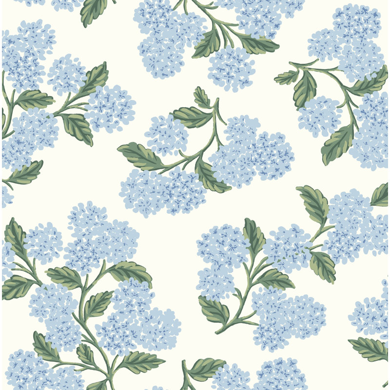 Papier peint Hydrangea blanc, Bleu