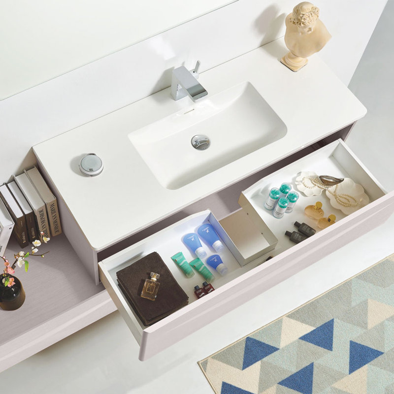 Ensemble de meuble-lavabo de salle de bain simple fixé au mur 89 po Felisa