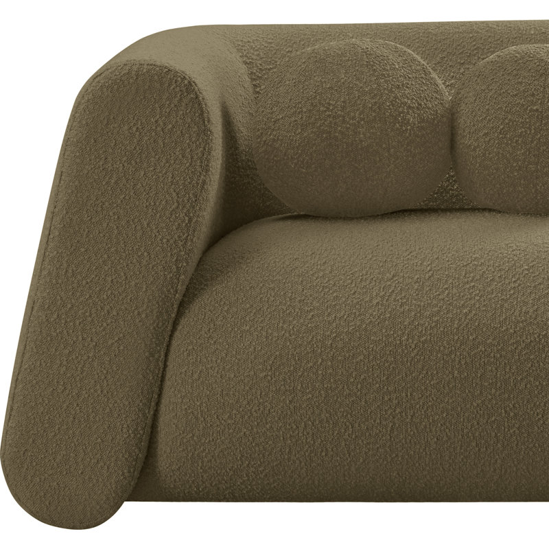 Khyryn Upholstered 70'' Loveseat, Olive Boucle Fabric